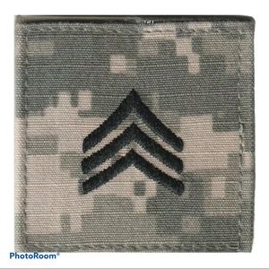 U.S. Army ACU SGT rank patch universal hook